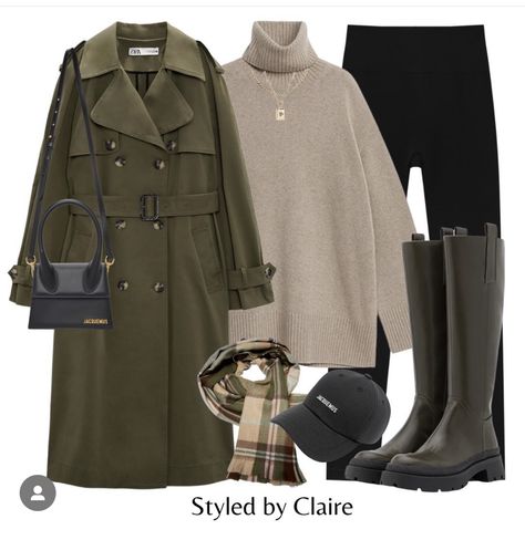 Khaki Fall Outfit, Khaki Wool Coat Outfit, Khaki Coat Outfit, Jacquemus Fashion, Khakis Outfit, Winter Coat Outfits, Khaki Coat, Khaki Trench, Winter Fashion Outfits Casual