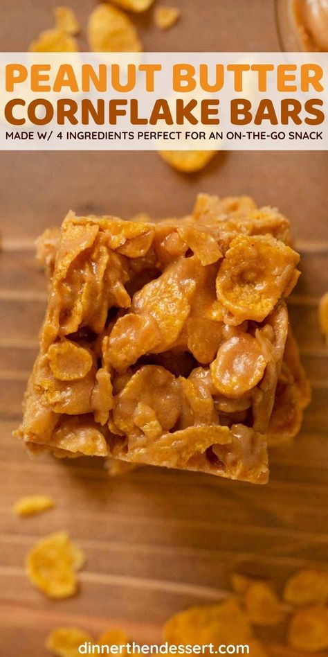 Peanut Butter Chewies, Chewy Cornflake Bars, Corn Flakes Bars Recipe, Quick Candy Recipes Simple, Recipes With Corn Flakes Dessert, Quick And Simple Desserts, Corn Flake Chewy Bars, Corn Flake Rice Crispy Treats, Desserts Made With Corn Flakes