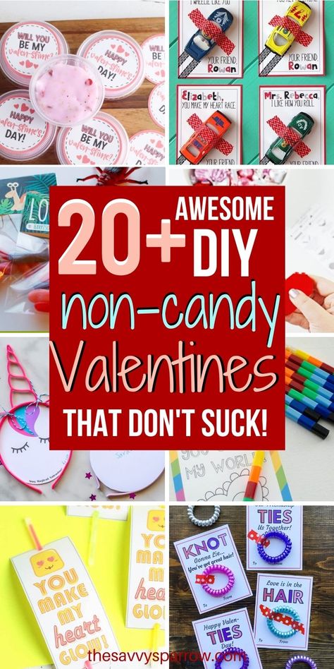 Want to make your own DIY non candy valentines this Valentines Day? Check out these 20+ awesome and cute valentines cards with free printables! From free printable car valentines to free printable crayon valentines, you'll find something your kids will want to pass out for their school valentines here!