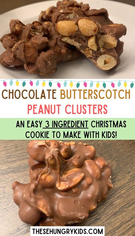 Butterscotch Peanut Clusters, Peanut Clusters In Crockpot, Chocolate Nuts Clusters, Chocolate Peanut Clusters, Butterscotch Candy, Kid Friendly Dessert, Peanut Clusters, Peanut Cookies, Chocolate Candy Recipes