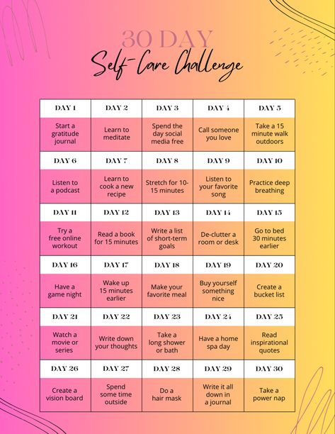 Looking to do a little self loving? Look no further and save this pin for a 30 day challange. #selflove #challenge #challengeyourself #loveyourselffirst 30 Day Challenge List, 30 Day Challange, Gratitude Day, Desk Workout, 17 Day, Love Journal, Love Challenge, Year Resolutions, Daily Challenges