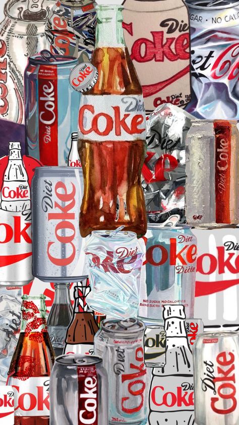 Diet Coke collage #dietcoke #drinks Drinks Wallpaper Aesthetic, Coke Wallpaper Aesthetic, Coke Aesthetic, Diet Coke Party, Diet Coke Drawing, Coke Zero Aesthetic, Diet Coke Wallpaper, Diet Coke Aesthetic, Diet Coke Aesthetic Poster