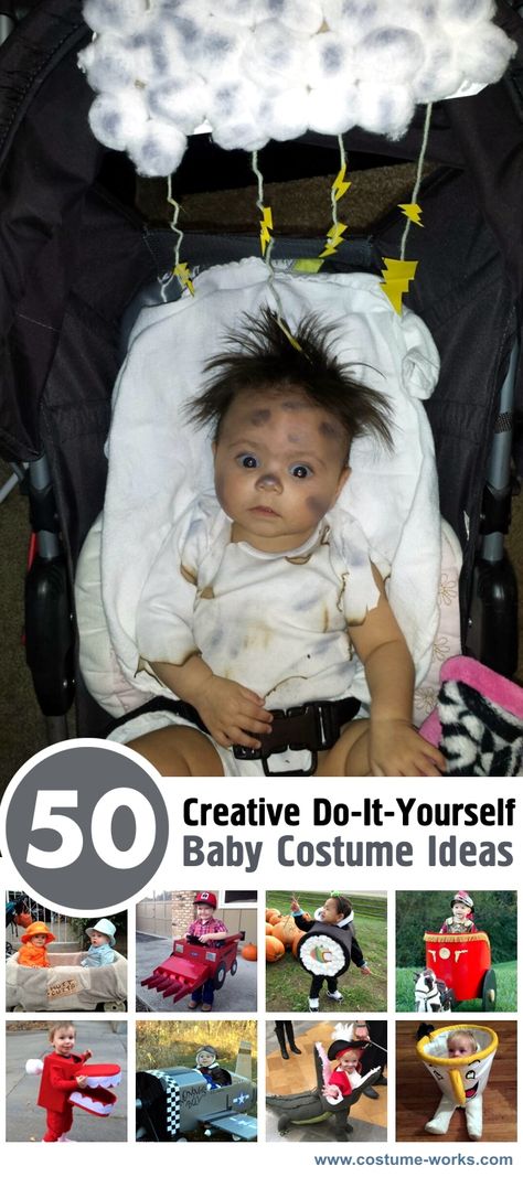 50 Creative DIY Baby Costume Ideas.  These are so cute!  Except for the Annabell doll...not sure who would dress there little one up like a murderous possessed object... Kostüm Baby Diy, Baby Costumes Diy, Baby Costume Ideas, Diy Baby Costumes, Angel Halloween Costumes, Costume Carnaval, Baby Kostüm, Diy Kostüm, Baby Costume