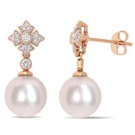 Birthstone Jewelry | Helzberg Romantic Earrings, Helzberg Diamonds, Pearl And Diamond Earrings, Bezel Set Diamond, Freshwater Pearls Earrings, Diamond Drops, Pearl Diamond, Coat Women, Diamond Drop Earrings