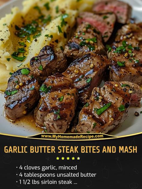 Garlic Butter Steak Bites, Butter Steak Bites, Best Macaroni Salad, Butter Steak, Chef Gordon, Chef Gordon Ramsay, Sirloin Steak, Garlic Butter Steak, Steak Butter