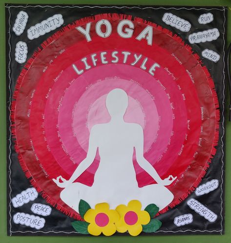 Yoga Lifestyle Bulletin Board, Decoration, Bulletin Board Ideas, Yoga Day Decoration, Yoga Day Board 2022, 21st June International Yoga Day Ideas Yoga Day Decoration Ideas For School, Yoga Day School Board Decoration, Yoga Day Bulletin Board Ideas, Yoga File Cover Decoration, Yoga Day Decoration Ideas, International Yoga Day Creative Poster, Yoga Day Chart For School, Yoga Bulletin Board Ideas, Yoga Day Posters Ideas