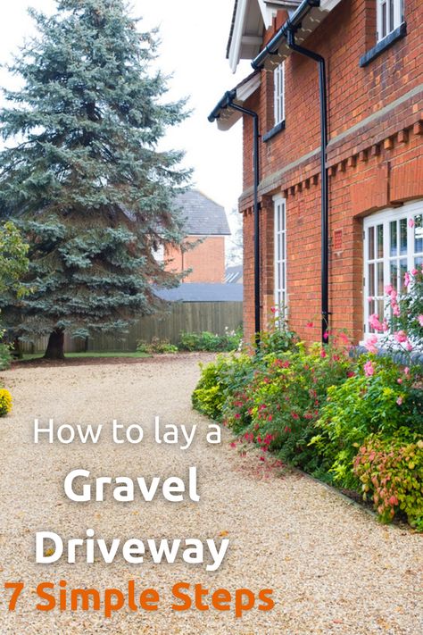 How To Gravel Driveway, Cottage Garden Driveway, Cottage Gravel Driveway, Beautiful Gravel Driveway, Shingle Driveway Ideas, Driveway On A Budget, Gravel Driveway Landscaping Ideas, Best Driveway Ideas, Affordable Driveway Ideas