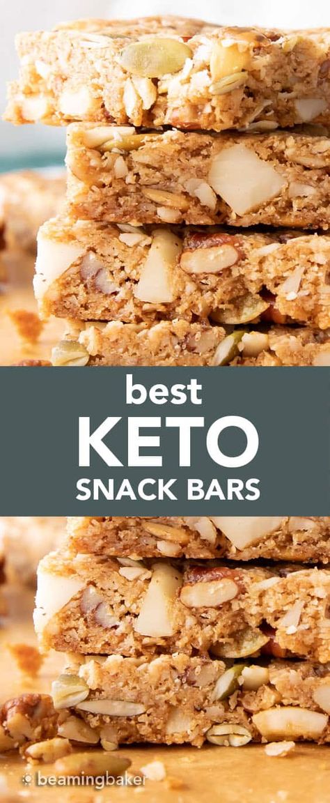 Low Carb Bars Recipe, Keto Friendly Protein Bar Recipes, Keto Cereal Bars, Keto Crunchy Cookies, Keto Bar Recipes, Keto Energy Bars Recipe, Keto Breakfast Bars Recipe, Keto Granola Bars Recipe, Keto Oatmeal Bars