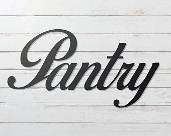 Pantry sign | Etsy Pantry Signs, Elegant Cursive Fonts, Wooden Pantry, Room Decor Kitchen, Pantry Decor, Pantry Sign, Pantry Room, Large Pantry, Kitchen Pantry Design