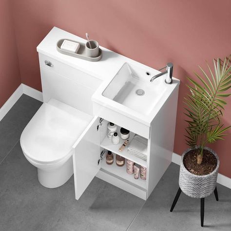 Tiny Shower Room, Compact Bathroom Design, Comfortable Bathroom, Toilet And Sink Unit, Space Saving Toilet, Toilet Unit, Small Shower Room, Bathroom Unit, Tiny Bath