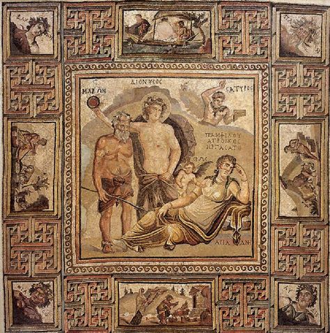 Roman Mosaic Depicting Dionysus’ Discovery of Ariadne in Naxos, 3rd-4th century CE Opus Vermiculatum, Miho Museum, Imperiul Roman, Roman Artifacts, Ancient Roman Art, Classical Mythology, Roman Mosaic, Modern Mosaics, Roman History