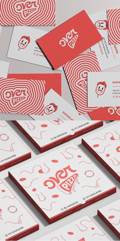 Restaurant Pattern Branding, Pizza Identity Design, Pizza Visual Identity, Pizza Business Card, Pizza Restaurant Branding, Pizza Logo Design Ideas Brand Identity, Pizza Branding Identity, Pizza Logo Design Graphics, Branding Pattern Design