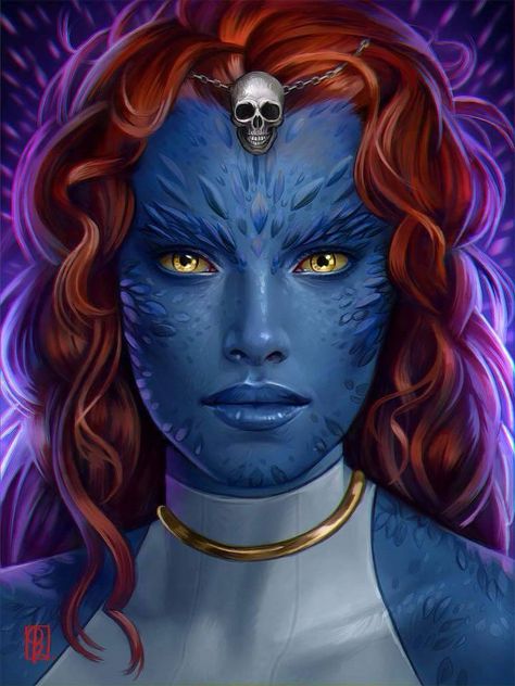 Mystique X Men, Mystique Comic, Mystique Xmen, Xmen Characters, Mystique Marvel, Xman Marvel, Xmen Art, Blue Skin, Marvel Villains