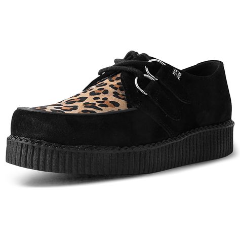 PRICES MAY VARY. Style #F8142 Black Suede and Leopard Microfiber Viva II Sole - Lightweight and flexible Low platform is approximately 1 ¼” at the heel and ¾” in the front Removable memory foam insoles Iconic style that won’t quit. The timeless creeper that you know and love is back featuring a new sleeker sole that is more lightweight and flexible than ever. Features a low platform height that is approximately 1 ¼” at the heel and ¾” in the front and is made of a mixture of EVA and rubber that Creepers Shoes, Teddy Boys, Punk Inspiration, Sandal Platform, Shoe Company, Iconic Style, Boy Shoes, Creepers, Lookbook Outfits