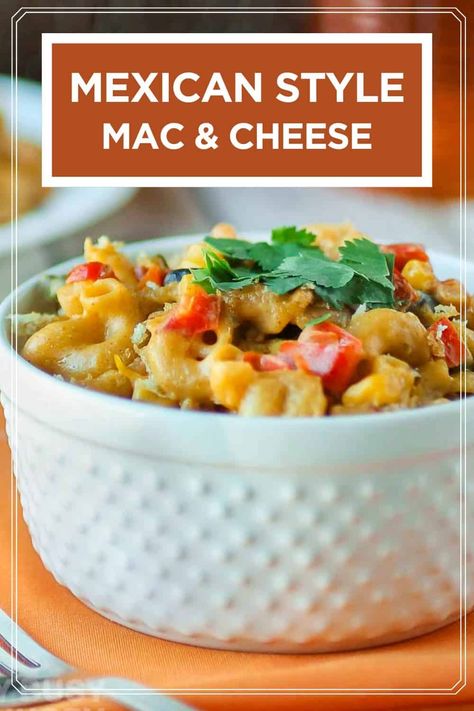 This Mexican Mac and Cheese is perfectly creamy with a hint of bold and warm spices. With cumin, chili powder, and cayenne combined with gooey cheese, you’ll love this fun take on the classic dish! Rich and satisfying, the whole family will enjoy this comforting mac and cheese dish. Adjust the spice levels to your taste and serve with a salad or your favorite veggie for a complete meal! Mexican Mac N Cheese, Southwest Mac And Cheese, Mexican Mac And Cheese, Pasta Bake Recipes, Diy Taco Seasoning, Mini Taco, Southwest Recipes, Burlap Kitchen, Easy Meal Planning