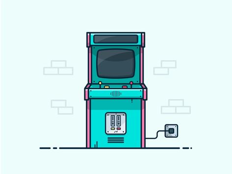 Arcade Machine by Dom Designs on Dribbble Video Game Storage, Diy Video Game, Arcade Game Machines, Gameboy Color, Wallpaper Iphone Neon, Sports Room, Arcade Machine, Graphic Design Lessons, Dog Items