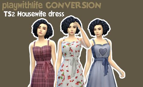 Finally got round to finishing the conversion of this beautiful dress from ts2. It’s certainly not perfect so I do apologise, but I tried my best!! Sims 4 Housewife, 1950s Sleepwear, Match Outfit Ideas, Housewife Dress, Mommy Dress, Sims 4 Decades Challenge, Sims 4 Cc Shoes, The Sims 4 Packs, Sims 4 Mm Cc