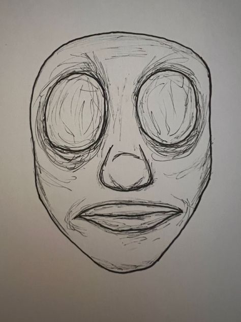 Drawing Ideas Very Easy, Eye Drawing Ideas Easy, Acne Drawing Reference, In My Head Drawing, Faces Drawing Easy, Idk Drawing, Weird Drawings Creepy, Scary Face Sketch, No Signal Drawing