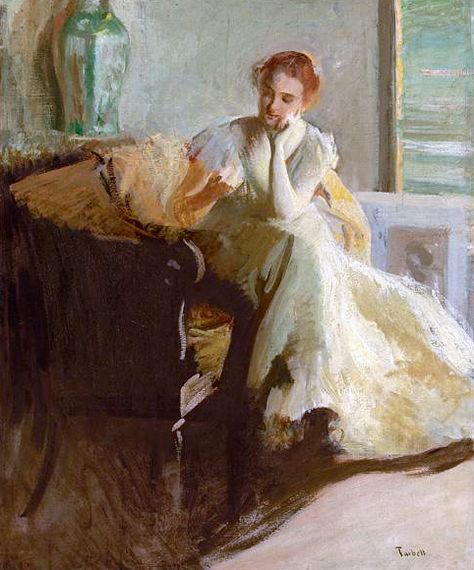 Edmund Tarbell, "Contemplation" Childe Hassam, Mary Cassatt, Social Art, Three Sisters, Book Girl, Art Movement, Claude Monet, Drawing People, Impressionism