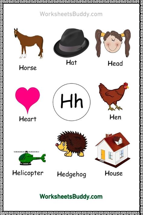 H Word Family Worksheets PDF - Get Phonemic Awareness on Letter H Letter H Words, H Letter Words, Letter W Activities, Letter A Words, Counting Worksheets For Kindergarten, Free Kindergarten Printables, Family Worksheets, Ccvc Words, Worksheets For Class 1