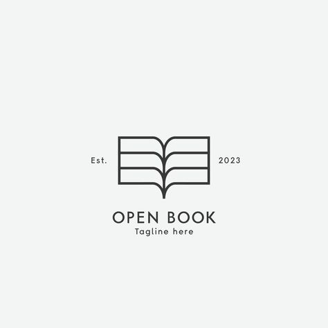 Logos Bookstore, Book Logo Design, Aesthetic Bookstore, Bookstore Design, Simple Elegant Style, Logo Design Illustration, Minimalist Book, Illustration Simple, Book Logo