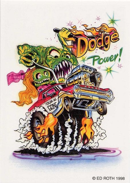 ☮ Art by Ed Roth ~ Rat Fink! ~ ☮ﾚ o √乇 ❥ L❃ve ☮~ღ~*~*✿⊱☮ --- Dodge Power Ed Roth Art, Hotrod Art, Cartoons Magazine, Cartoon Car Drawing, The Last Ride, Cartoon Cars, Fu Dog, Retro Kunst, Cool Car Drawings