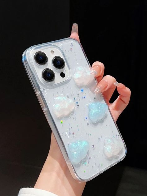 Cloud Decor Clear Phone Case | SHEIN USA Cloud Decor, Cloud Phone, Cloud Decoration, Korean Things, Clouds Pattern, Clear Phone Case, Phone Case, Phone Cases, Iphone