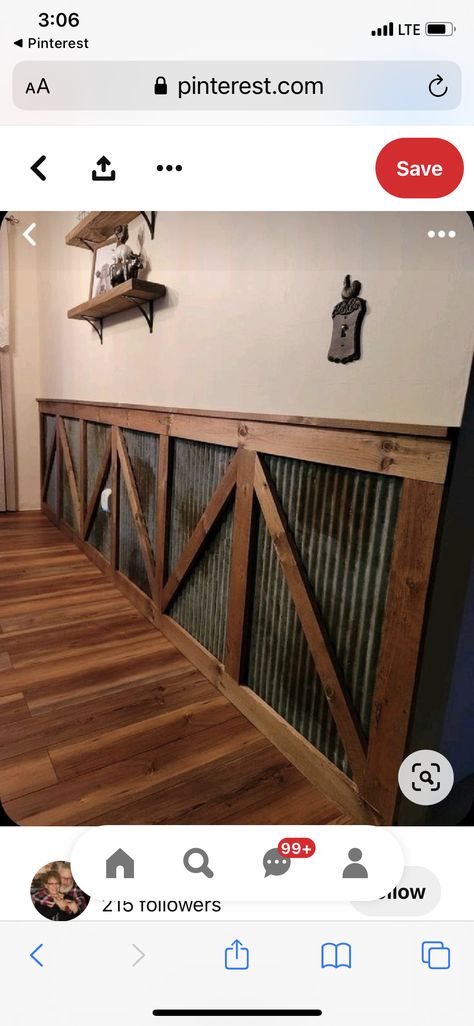 Garage Hunting Man Cave, Tin And Wood Walls Garage, Hunting Man Cave Ideas, Shop Man Cave Ideas, Barnwood Basement Ideas, Man Cave Wood Walls, Galvanized Tin Walls Man Cave, Farmhouse Man Cave, Hunting Man Cave