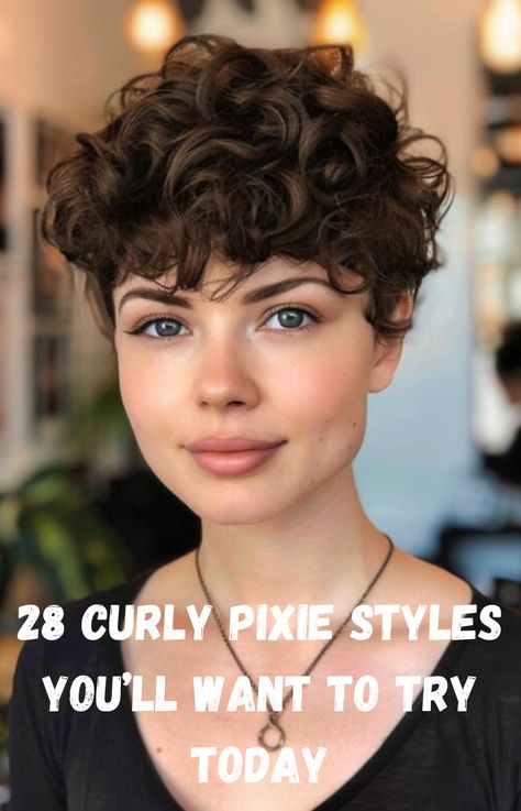 Dive into a world of curly pixie haircuts with this guide showcasing 28 incredible styles. Whether you’re aiming for a chic and polished look or a playful and carefree vibe, these trendy cuts will inspire your next transformation. Perfect for any face shape and texture, these ideas bring out the best in your curls. Pixie Bob Haircut Wavy Hair, Very Short Curly Haircuts For Women, Assymetrical Haircut Curly Hair, Curly Bowl Cut For Women, Pixie Haircut For Wavy Hair, Short Curly Haircuts Pixie, Curly Pixie Styles, Permed Pixie Hairstyles, Wavy Pixie Cut Round Face