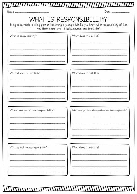 Worksheets On Responsibility Disciplined Thinking Worksheet, Taking Responsibility For Your Actions Worksheet, Personal Responsibility Activities, Responsibility Worksheets For Kids, Accountability Worksheets Free Printable, Detention Worksheets, Responsibility Worksheet, Impulse Control Worksheets, Accountability Worksheets