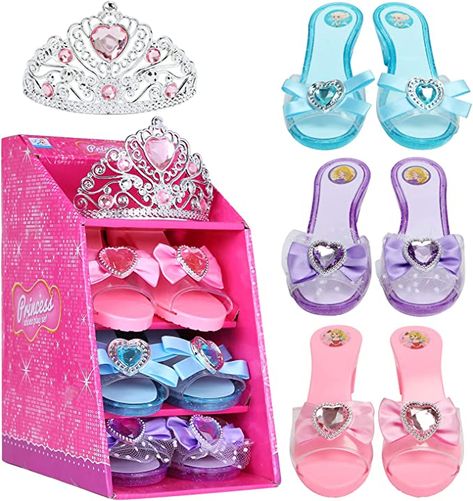 Princess Heels, Toddler Dress Up, Dress Up Shoes, Play Shoes, Princess Toys, Princess Dress Up, Crayon Box, Princess Tiara, Girls Dress Up