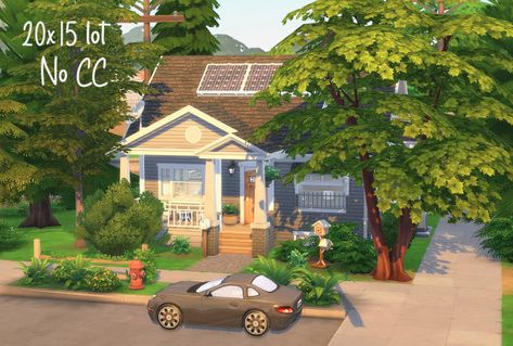 Small Family Home 20x15 - No CC The Sims 4 Single Mom House, Small Family House Sims 4, Sims 4 Tray Files House, Small Family Home Sims 4, Sims 4 Small Family Home, Small Family Home, Sims Lots, Sims Rooms, Sims Houses