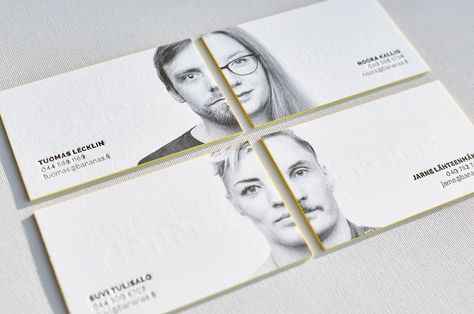 For us business cards with portraits always looked quite strange, until Finnish design company found great solution to make such card really stylish! Letterpress Business Cards, Graphic Design Business Card, Name Card Design, Cars Design, Photography Business Cards, Graphic Design Business, Business Card Inspiration, 카드 디자인, Identity Design Logo