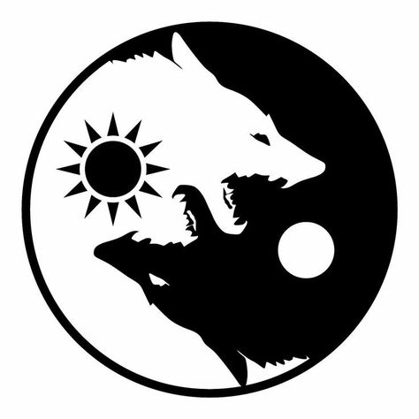 Fenrir Tattoo, Yin Yang Art, Yin Yang Tattoos, Art Hippie, Wolf Tattoos, Wolf Tattoo, Viking Tattoos, Ying Yang, Wolf Art