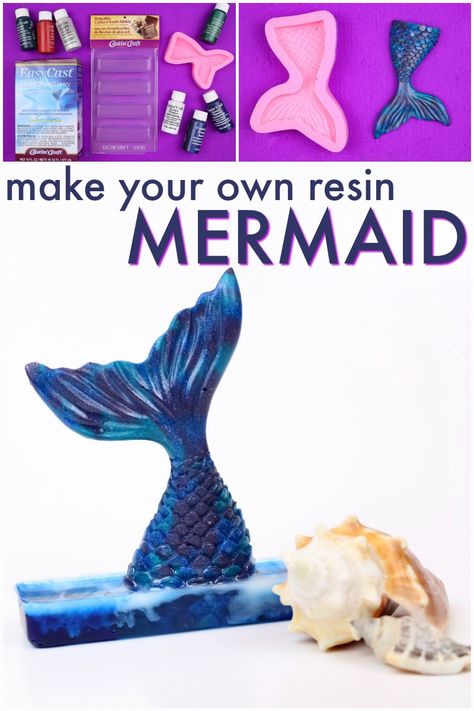 DIY Resin Mermaid Figurine Make Your Own Resin, Resin Idea, Resin Mermaid, Fete Ideas, Epoxy Projects, Decoration Wallpaper, Marbling Techniques, Staten Island New York, Mermaid Figurine