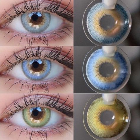 Eye Lens Colour, Blue Eye Color, Contact Lenses Case, Colored Eye Contacts, Cosmetic Contact Lenses, Mystic Eye, Beautiful Eyes Color, Eye Contact Lenses, Grey Contacts