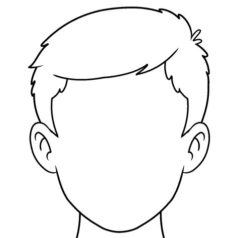 Blank Face Drawing, Face Template For Kids, Kid Face Drawing, Human Body Coloring Pages, Boy Face Drawing, Body Coloring Pages, Face Outline Drawing, Blank Face Template, One Line Face Drawing