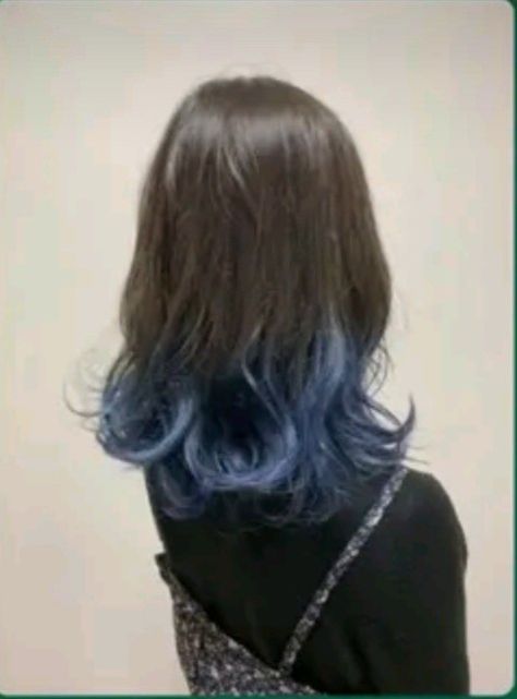 Blue Dye On Brown Hair, Frosted Tips Hair, Brown Hair Fade, Faded Blue Hair, Blue Dip Dye Hair, Blue Tips Hair, Coolest Hairstyles, Dyed Ends Of Hair, Blue Brown Hair