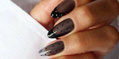 Black Sheer Nail Designs, Glass Black Nails, Sheer Black Nails Design, Black Jelly Nail Designs, Black Sheer Nails, Black Glass Nails, Translucent Black Nails, Transparent Black Nails, Sheer Black Nails