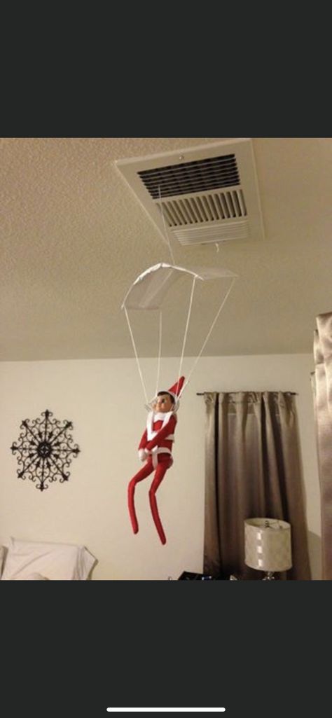 Elf Parachute Ideas, Parachute Elf On The Shelf, Elf Ideas, Shelf Ideas, Elf On The Shelf, Elf