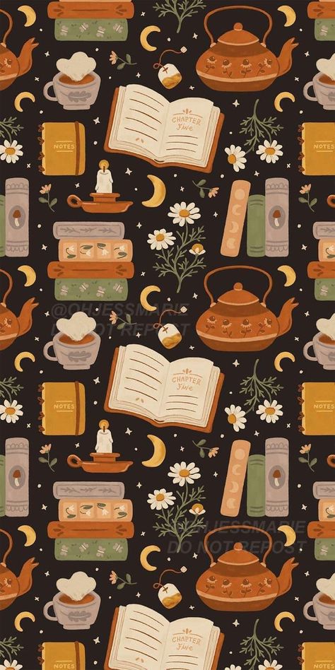 Bookish Home, Print And Pattern, Halloween Wallpaper Cute, Peaceful Night, Cute Fall Wallpaper, Vintage Candle, Book Wallpaper, Chamomile Flowers, Cool Wallpapers Art