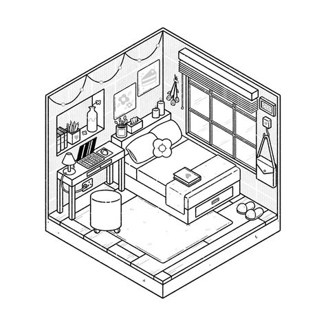 . #Croquis #Pocket_Room_Coloring_Pages #Isometric_Room_Drawing #Childish_Painting Cozy Room Coloring Pages, Pocket Room Coloring Pages, Isometric Room Drawing, Room Coloring Pages, The Beauty Of Anime, Beauty Of Anime, Drawing And Colouring, Isometric Room, Anime Coloring Pages