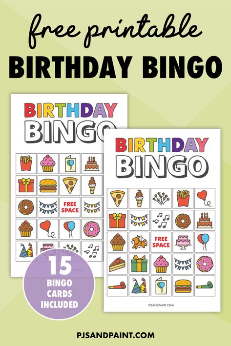 Sleepover Bingo Free Printable, Birthday Worksheets Free Printables, Candy Bingo Free Printable, Free Bingo Printables, Free Printable Bingo Cards Templates, Kids Bingo Printable Free, Birthday Bingo Free Printable, Birthday Bingo Template, Bingo For Kids Free Printable