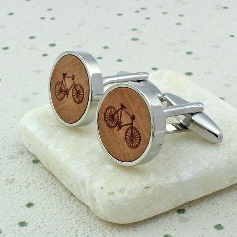 Wooden Bicycle, Handmade Cufflinks, Engraved Box, Personalized Cufflinks, Into The Wood, Notes Design, Casual Accessories, Cufflinks Men, Personalized Leather