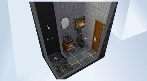 Sims 4 Small Bathroom Ideas No Cc, Sims 4 3x3 Bathroom, Sims Small Bathroom, Sims 4 Small Bathroom Ideas, Sims 4 Small Bathroom, Sims Bathroom, Micro Bathroom, Mini Bathroom Ideas, Sims Room