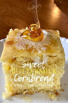 Sweet Buttermilk Cornbread, Old Fashioned Cornbread, Cornbread Recipe Sweet, Buttermilk Cornbread, Cornbread Easy, Buttermilk Recipes, Sweet Cornbread, Chili Soup, Biscuit Rolls