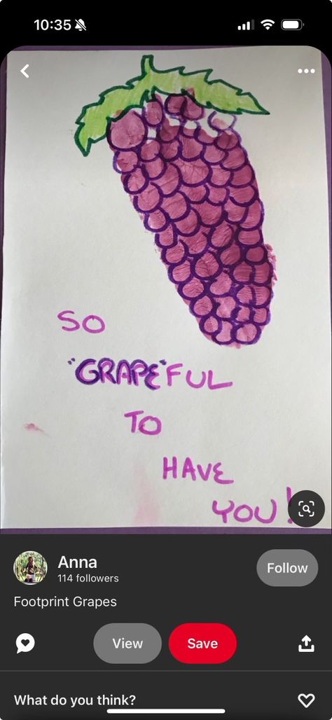 Grape Footprint Art, September Hand And Footprint Art, September Footprint Art For Infants, August Footprint Art For Babies, Baby Feet Mother’s Day Card, Thinking Of You, Grapes, 10 Things