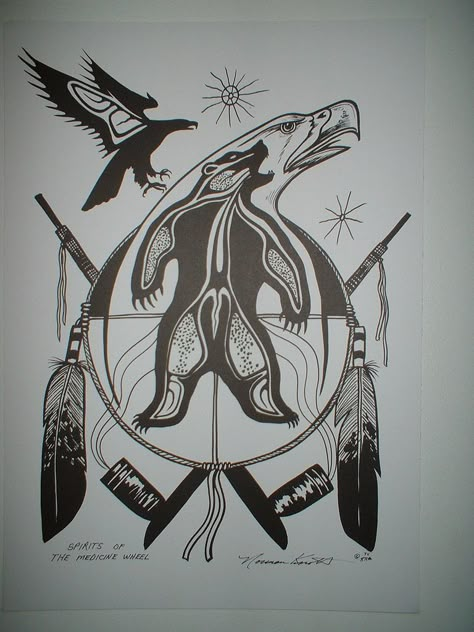 Canadian native artist Norman Knott. Limited prints. Height 15" width 12" Price 200$ Cdn. Native Pride Tattoo, Native American Shaman Art, Native Alaskan Art, Native Alaskan Tattoo, Alaskan Native Tattoos, Salish Tattoo, Native Art Tattoo, American Indian Art Drawing, Medicine Wheel Tattoo