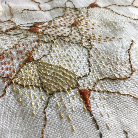 Art Talk à la #LOCAL Gallery — Bonnie Sennott Bonnie Sennott, Abstract Embroidery, Textiles Artwork, Fibre Art, Sewing Stitches, Cotton Kurti, French Knots, Simple Embroidery, Dyed Linen