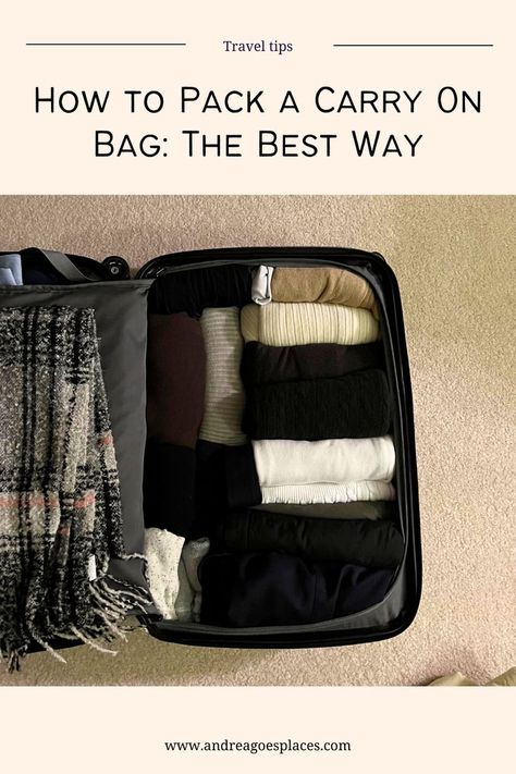 It's frustrating packing a checked bag and later realizing you didn't use half of it! Wouldn't it be nice to pack just one carry on and have your travels stress-free? Stop worrying about whether the airline lost your luggage and be confident that you'll have all your things with you when you need them. I've packed my carry on dozens of times for trips that last weeks long, even months! It's very attainable and you can do it, too, with these tips. Pack light, pack right! #luggage #carryon How To Pack Clothes In A Carry On, Packing A Carryon For Two Weeks, Packing 5 Days In A Carry On, Traveling Light Packing, Pack For Two Weeks, Small Carry On Bag, Carry On Packing For A Week, Pack Carryon For A Week, Packing A Carry On Bag For A Week